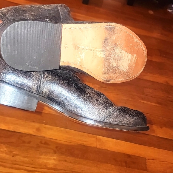 Steven By Steve Madden "reins" Grey / Brown Leather Distressed Knee High - Picture 7 of 8